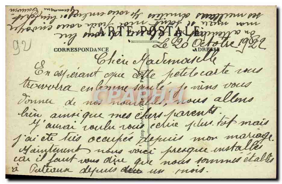 CPA Puteaux L lle d Amour Le Passage — Rückseite