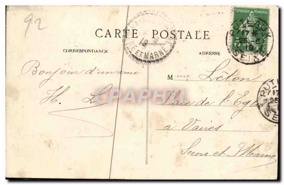 CPA Puteaux Bords de Seine L ile d amour et l ile Rothschild Le barrage  — Rückseite