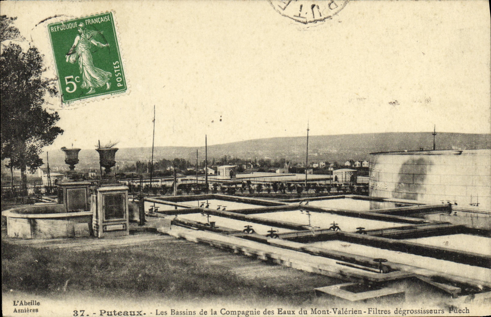 CPA Puteaux Les Bassins de la Compagnie des Eaux du mont Valerien Filtres degrossisseurs