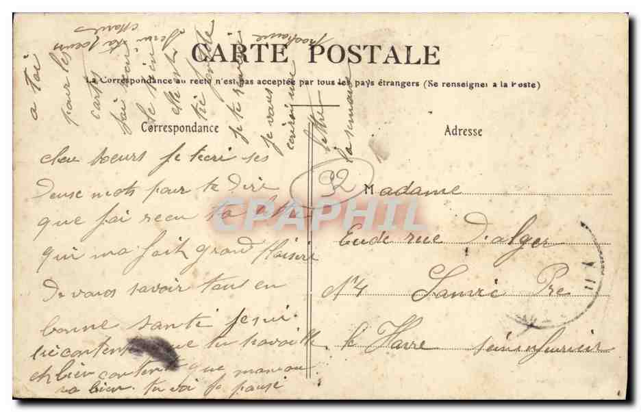 CPA Puteaux Perspective sur la Seine prise du Pont de Puteaux Bateaux Peniches  — Rückseite