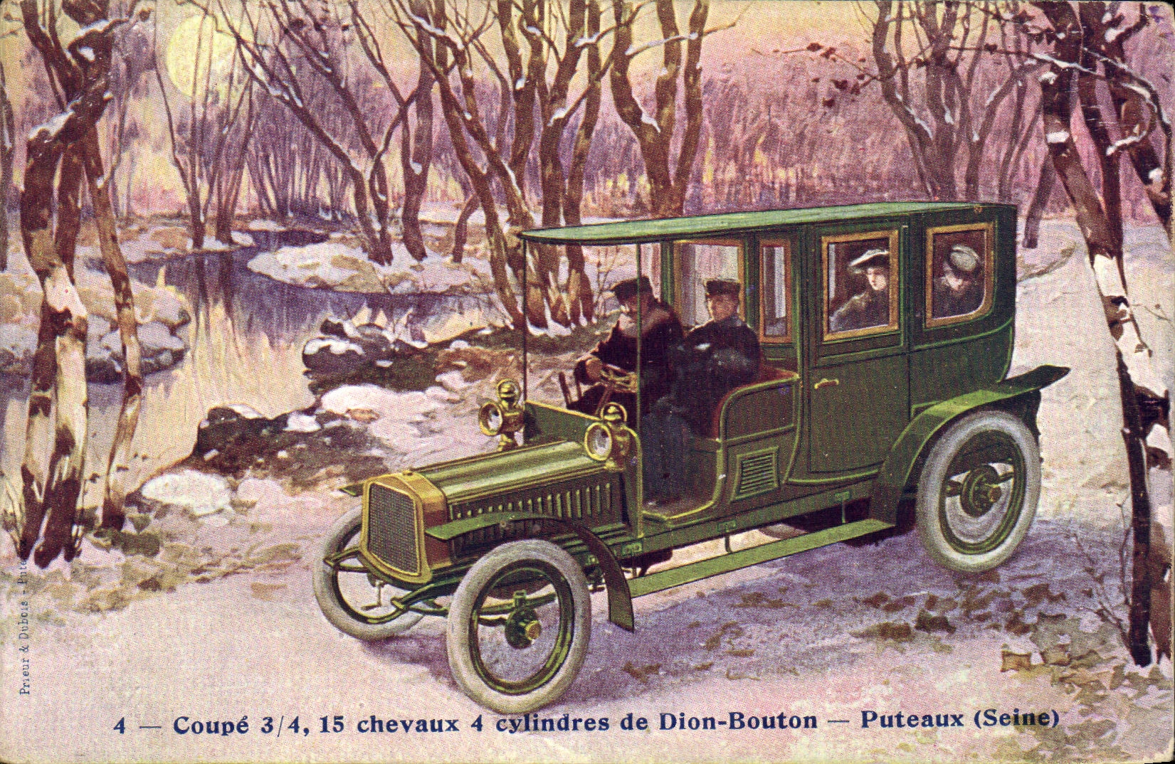 CPA Coupe Chevaux Cylindres de Dion Bouton Puteaux Automobile