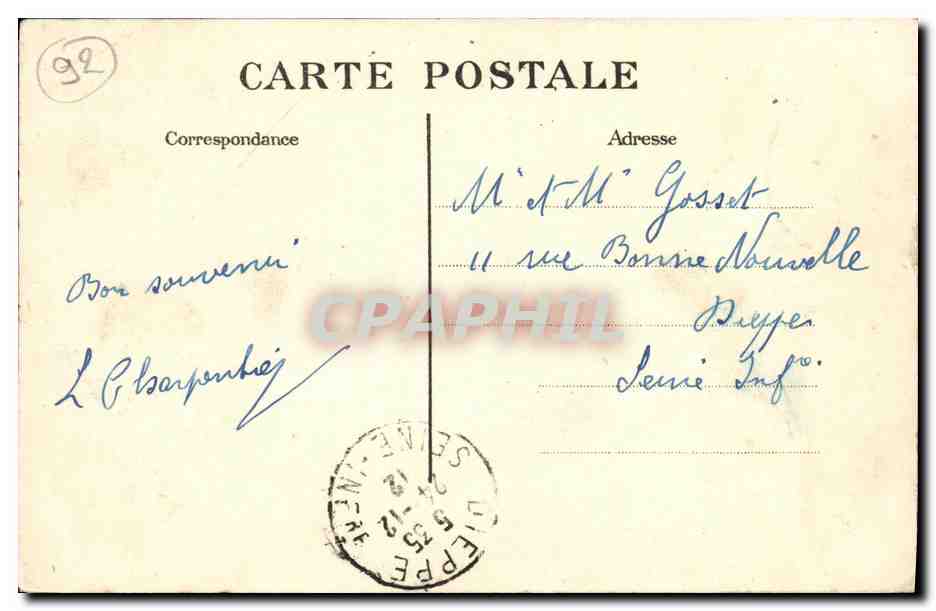 CPA Puteaux Le Monument de la Defense de Paris 1870 1871 Militaria Zeppelin dirigeable  — Rückseite