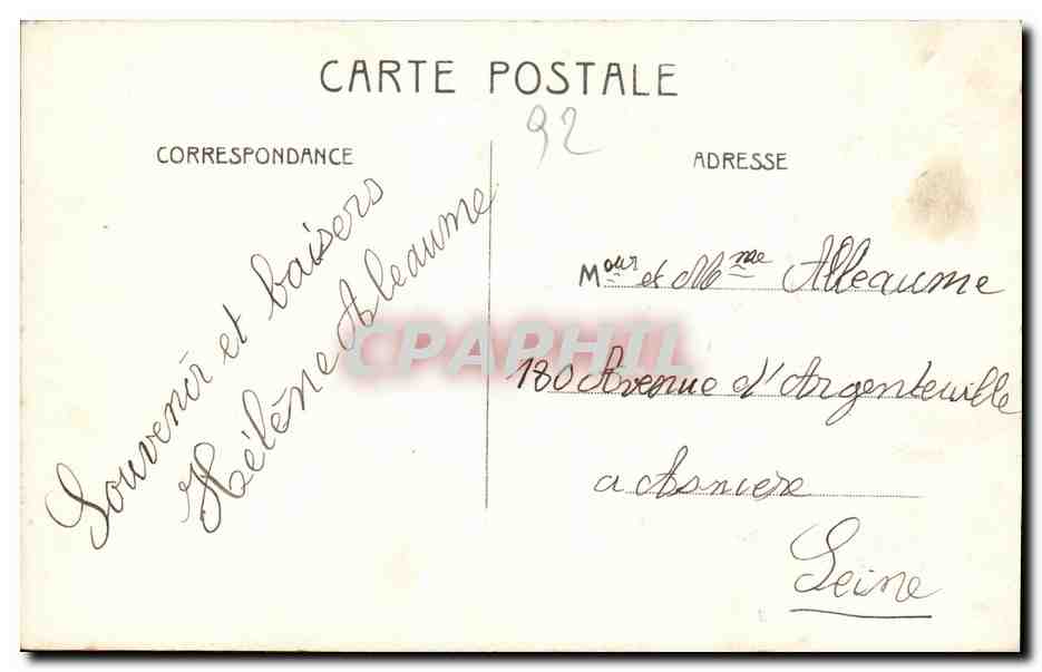 CPA Puteaux Rond Point et Avenue de la Defense Tabac — Rückseite