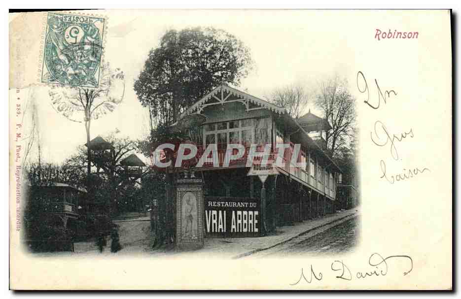 CPA Robinson Restaurant Au Vrai Arbre 