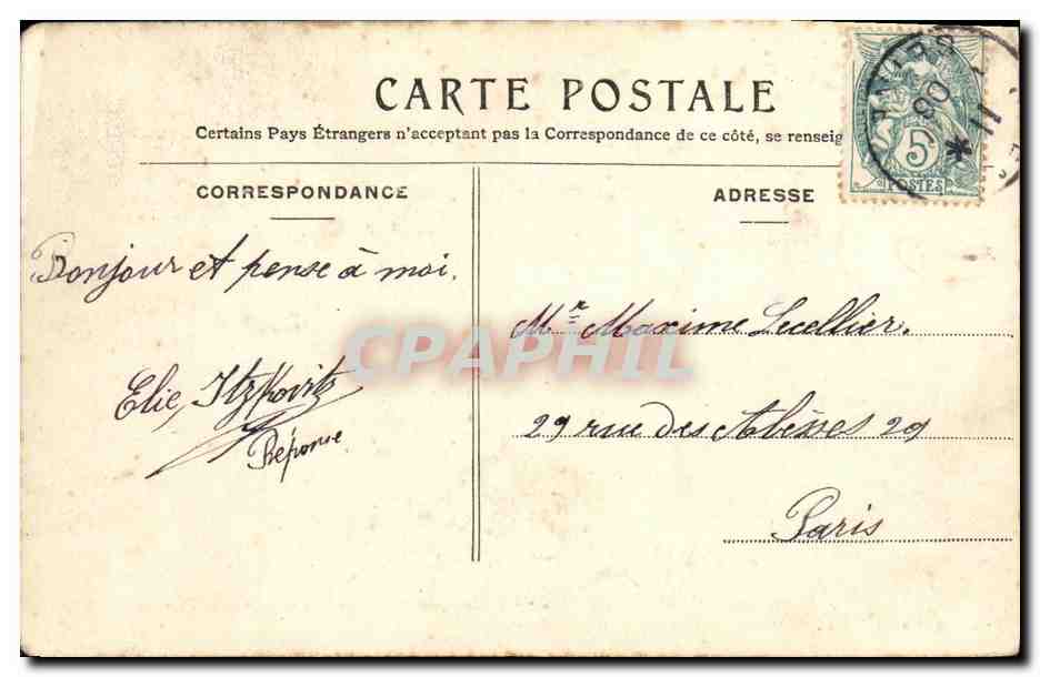 CPA Souvenir de Robinson Un ane Recalcitrant — Rückseite