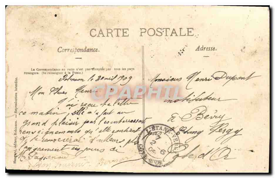 CPA Souvenir de Robinson  — Rückseite