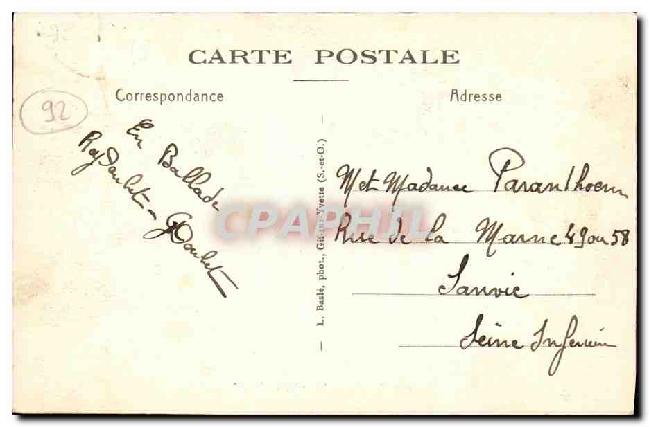 CPA Robinson Le Vrai Arbre — Rückseite