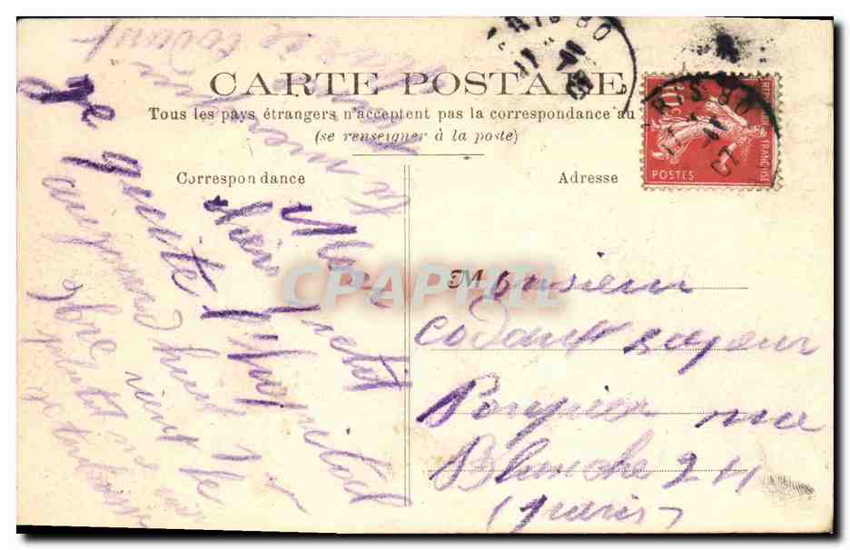 CPA Puteaux Rue des Pincevins — Rückseite