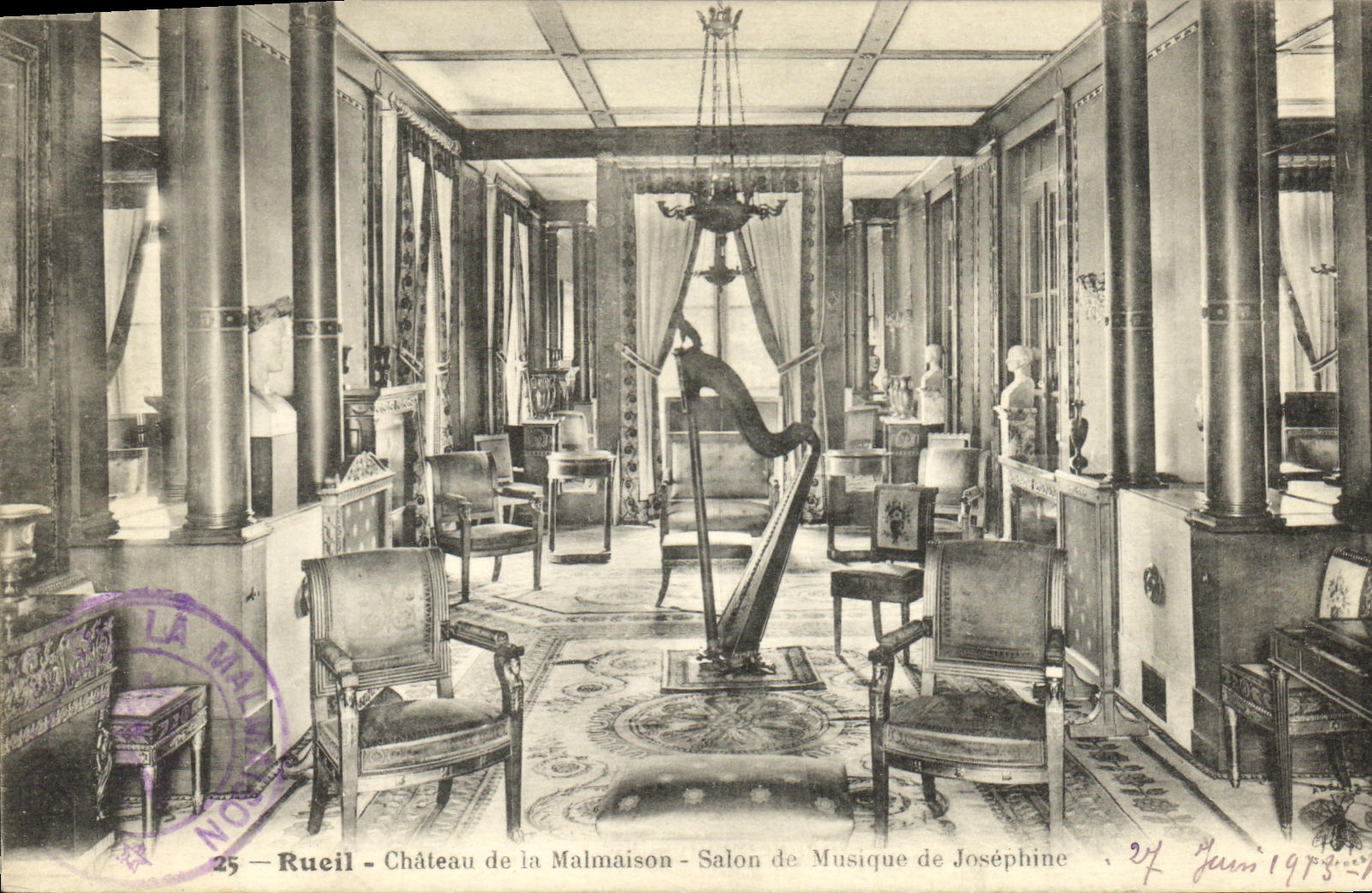 CPA Rueil Chateau de la Malmaison Salon de Musique de Josephine