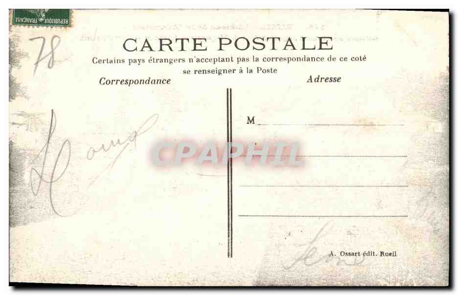 CPA Rueil Chateau de la Malmaison Ancienne residence de Napoleon 1er — Rückseite