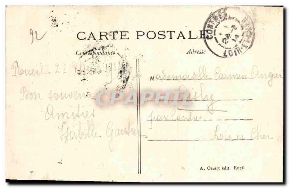 CPA Rueil Le Chateau de la Malmaison sous l Empire — Rückseite