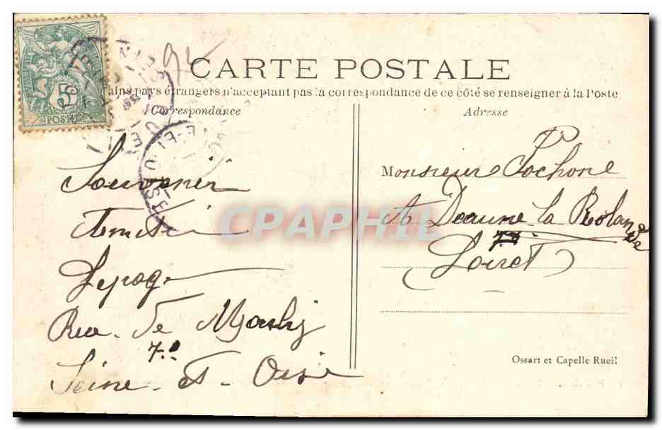 CPA Rueil Interieur de l Eglise La Crypte Tombeau de la Reine Hortense — Rückseite