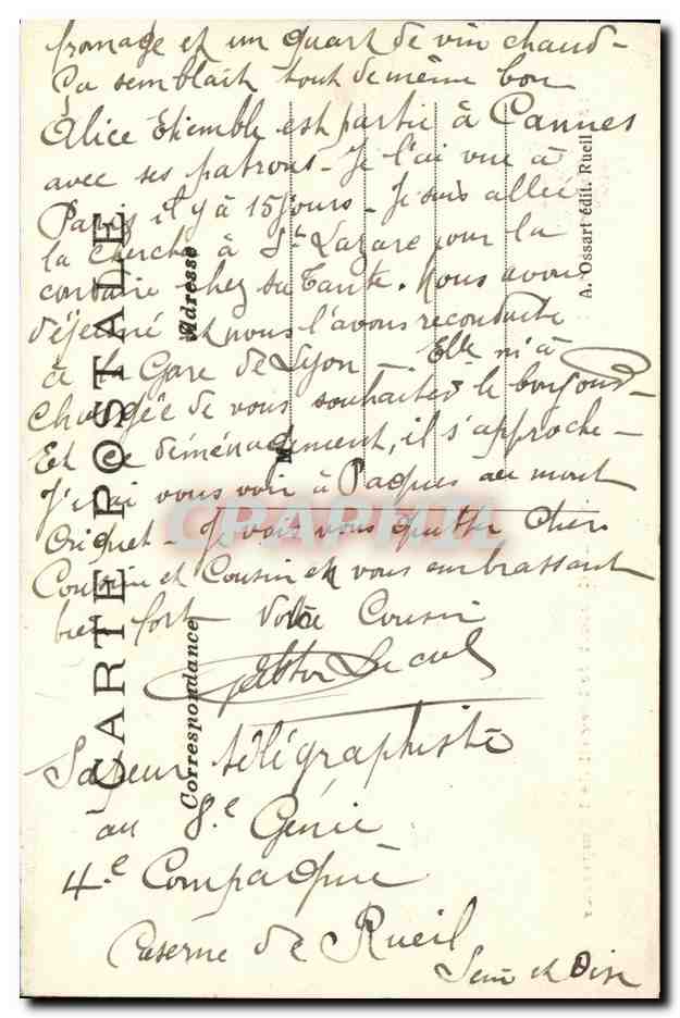 CPA Chateau de la Malmaison Le Cabinet de travail de l Empereur Napoleon 1er — Rückseite
