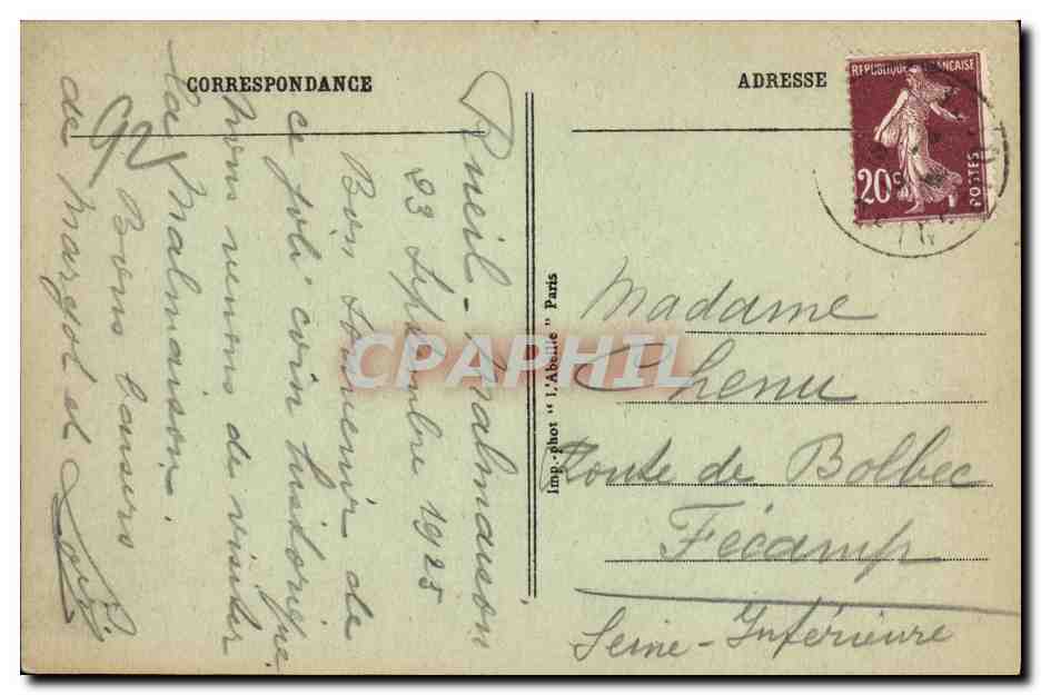 CPA Rueil Chateau de Malmaison La Roseraie  — Rückseite