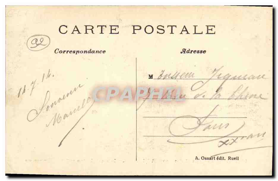 CPA Chateau de la Malmaison Le Cabinet de Travail de l Empereur Napoleon 1er  — Rückseite