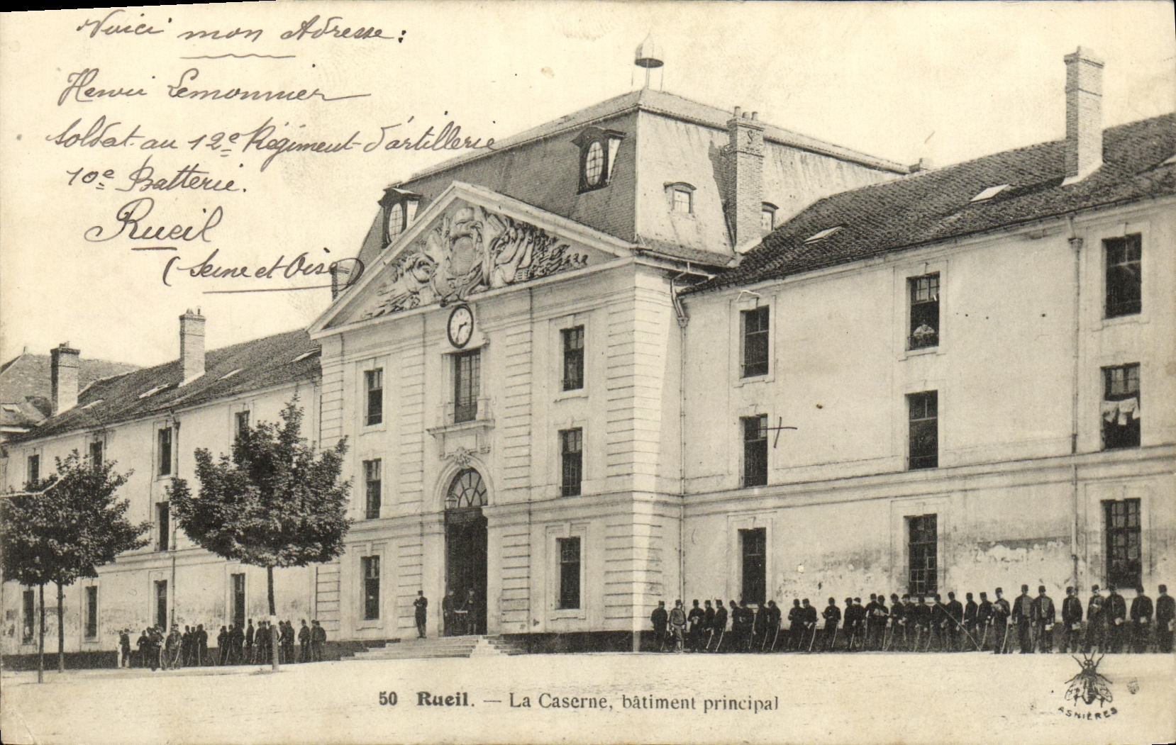 CPA Rueil La Caserne batiment principal Militaria