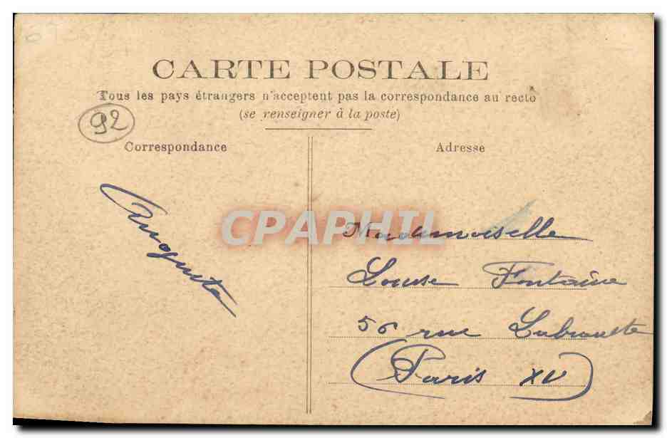 CPA Rueil Parc de la Malmaison La Riviere — Rückseite