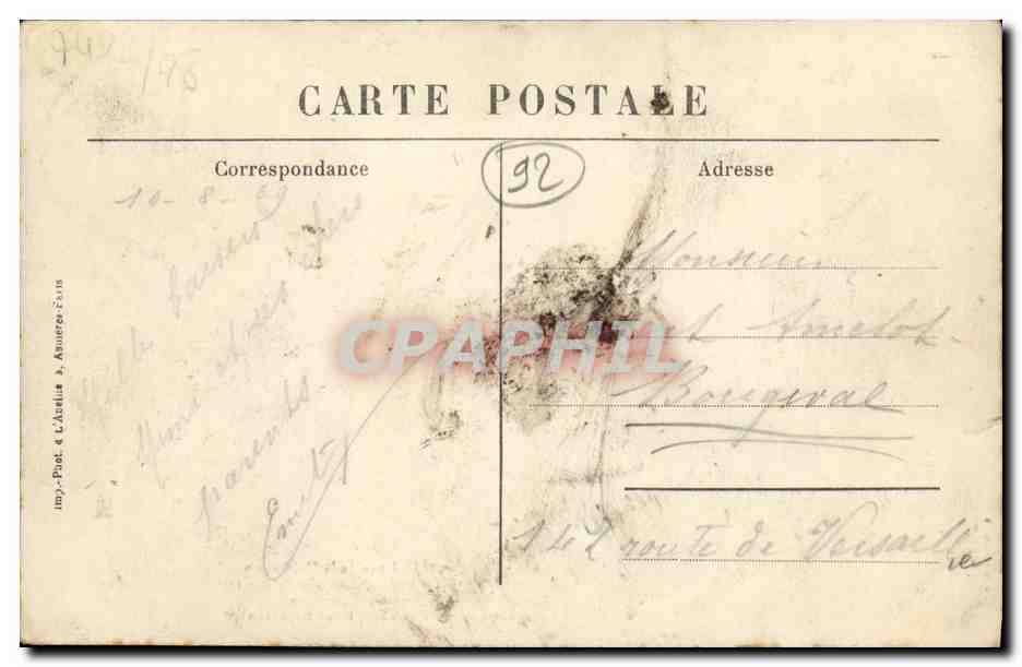 CPA Rueil Chateau de la Malmaison Chambre a coucher de Napoleon 1er — Rückseite
