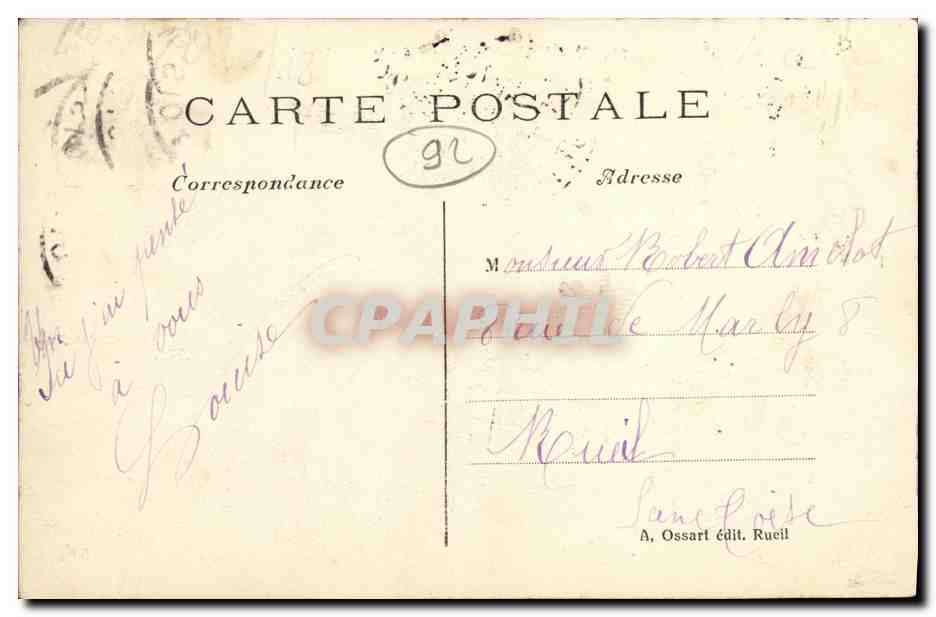 CPA Rueil Chateau de la Malmaison Napoleon blesse devant Ratisbonne — Rückseite