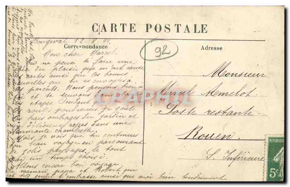 CPA Rueil Chateau de la Malmaison Ancienne Residence de l Empereur Napoleon 1er — Rückseite