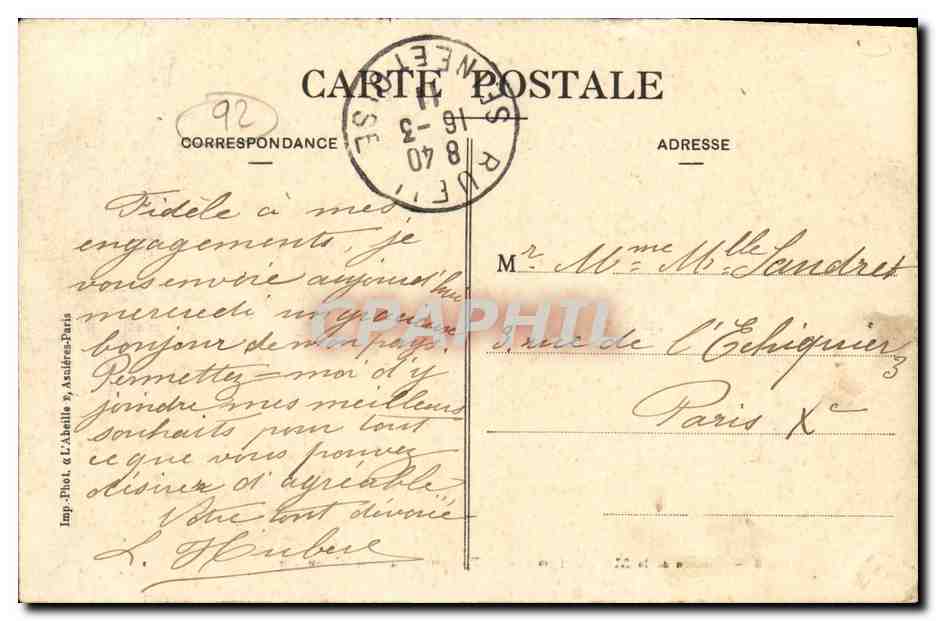 CPA Chateau de la Malmaison Les Parterres et la Cour d Honneur — Rückseite