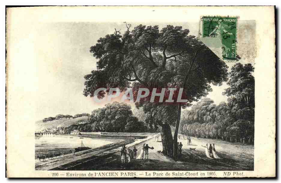 CPA Environs de l Ancien Paris Le Parc de Saint Cloud en 1805