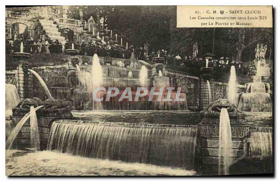 CPA C M Saint Cloud Les cascades construites sous Louis XIV par Le Pautre et Mansard