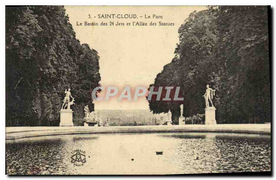 CPA Saint Cloud Le Parc Les Bassins des Jets et l Allee des Statues