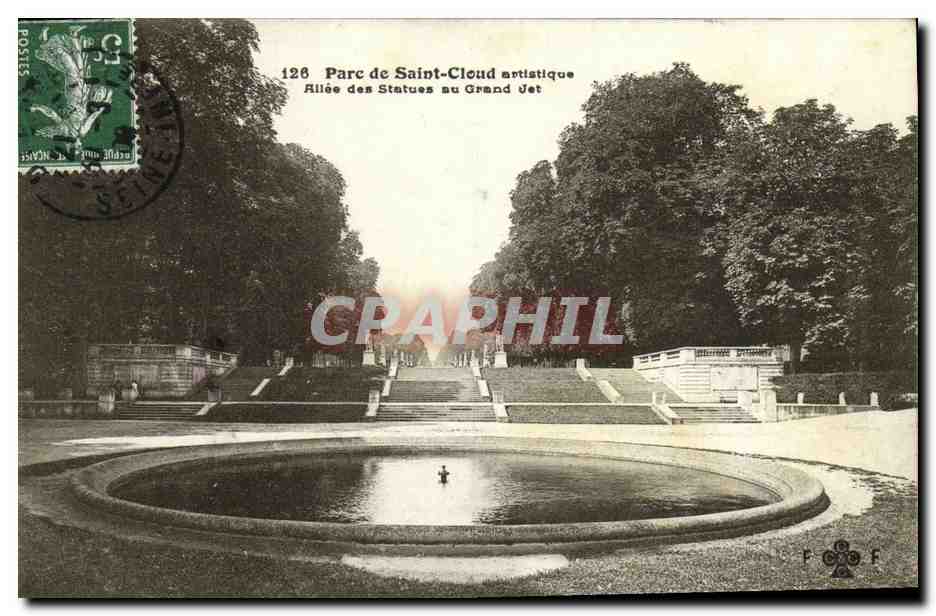 CPA Parc de Saint Cloud Allee des Statues au Grand
