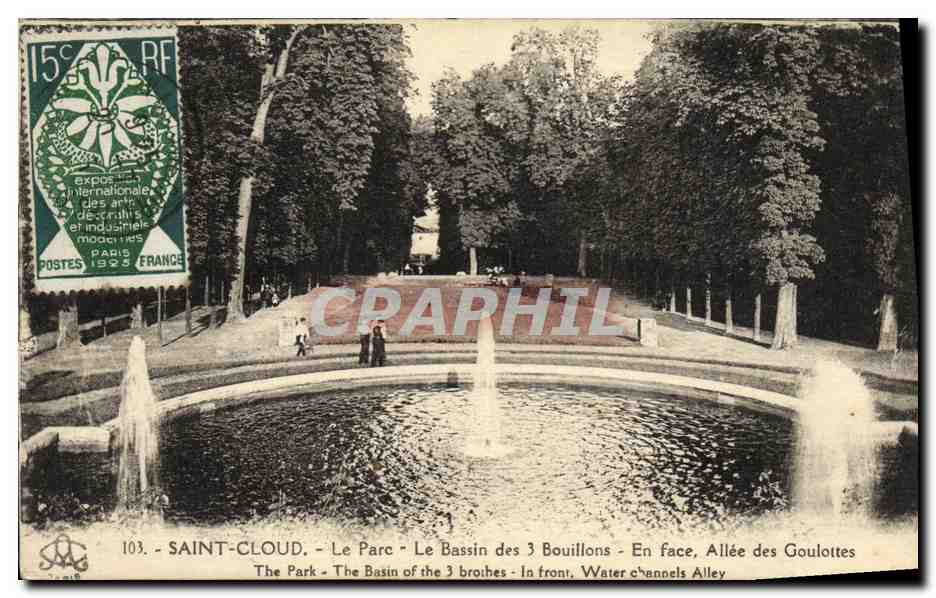 CPA Parc de Saint Cloud Le Parc Le Bassin des