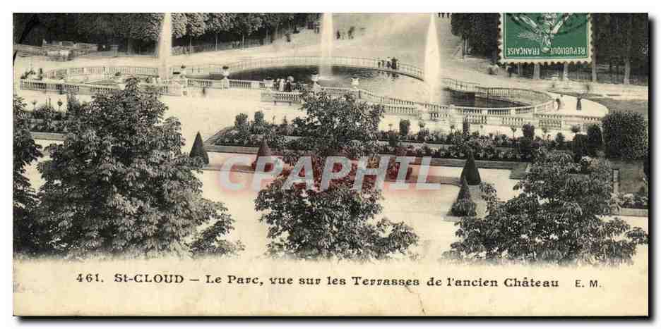 CPA Parc de Saint Cloud Le Parc Vue Sur Les Terrasses de L Ancien Chateau