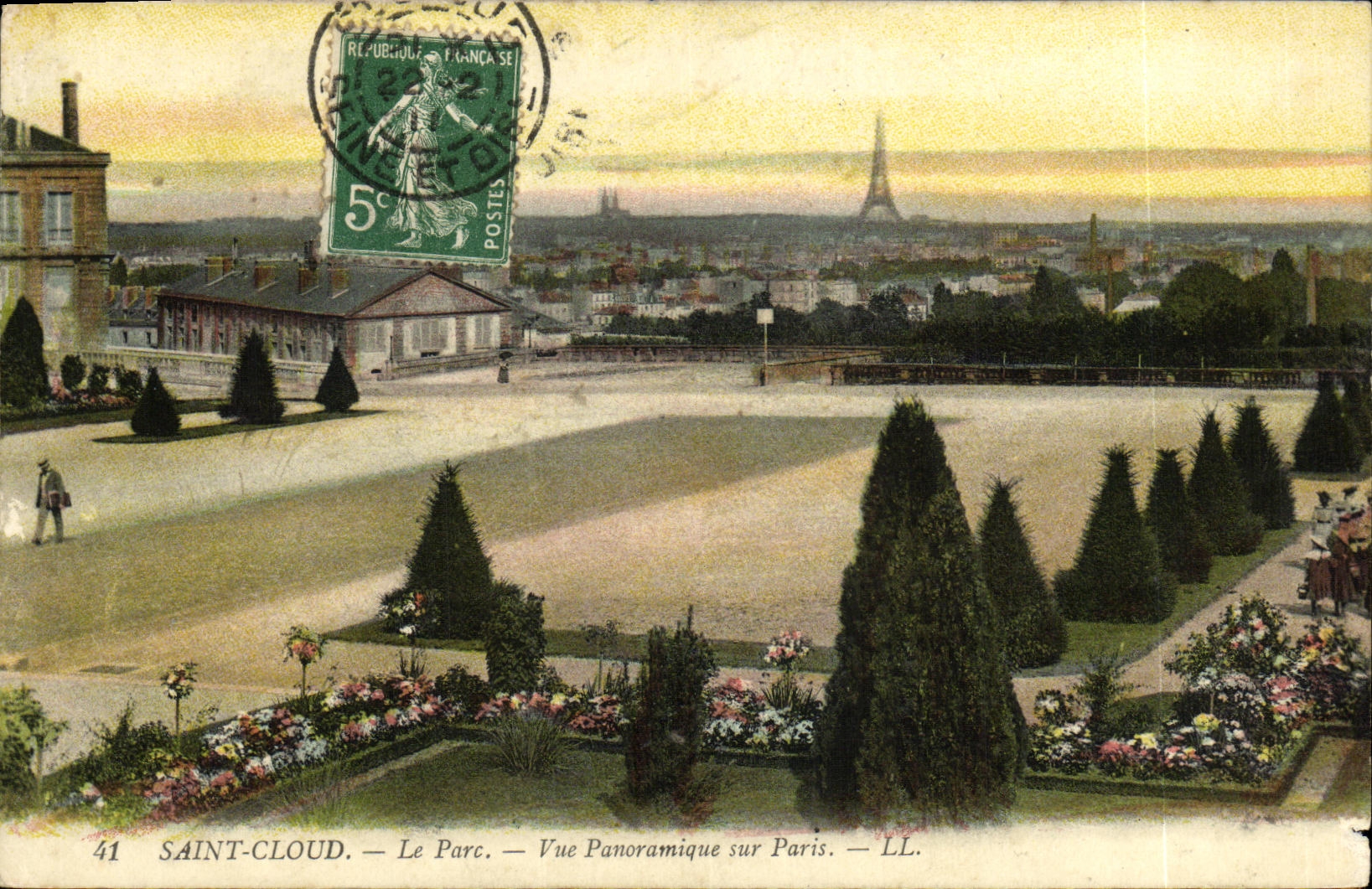 CPA Parc De Saint Cloud Vue Panoramique sur Paris Tour Eiffel