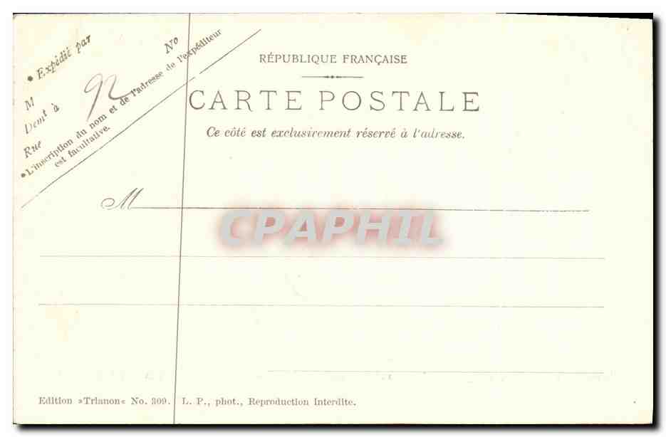 CPA Parc De Saint Cloud Ruines du chateau ancienne residence imperiale detruite pendant la guerre de 1870 1871 — Rückseite