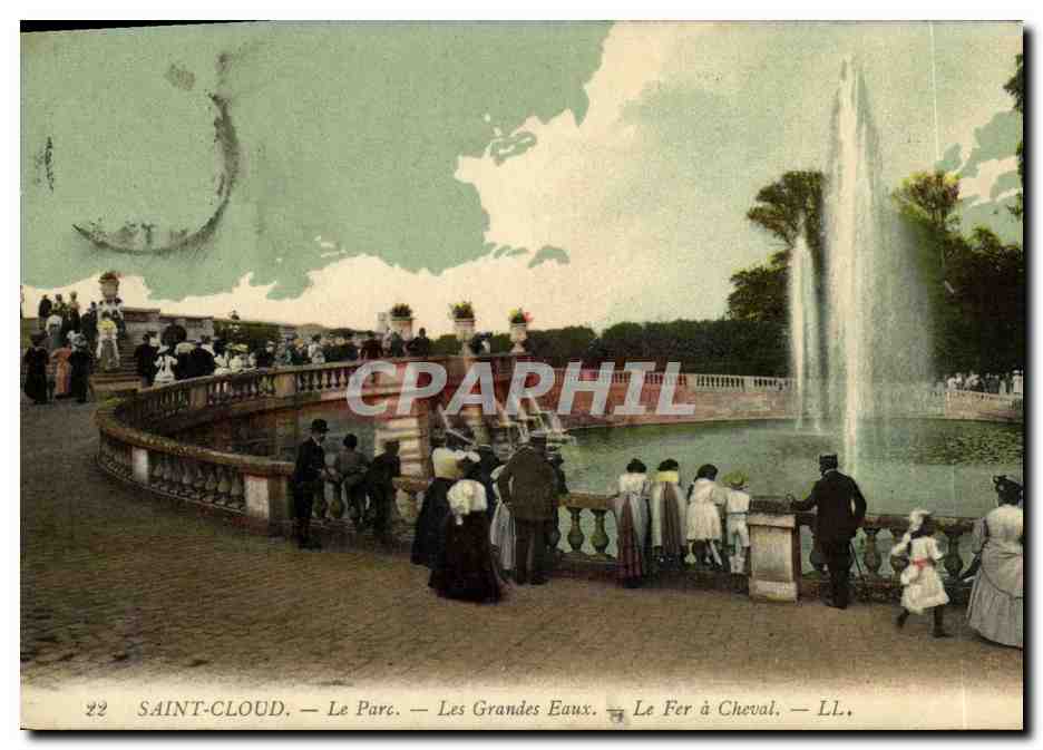 CPA Parc De Saint Cloud Le Parc Les Grandes Eaux Le Fer a Cheval 