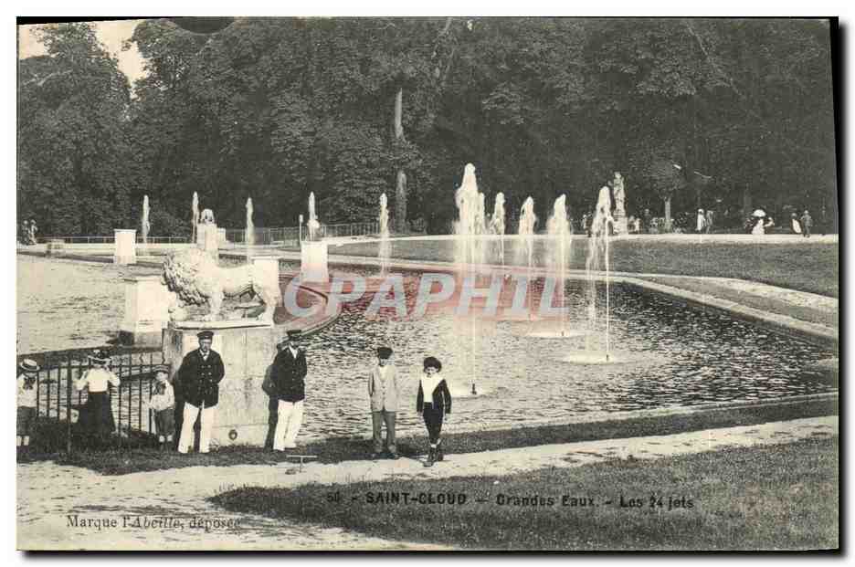 CPA Parc De Saint Cloud Le Parc Grandes eaux Les 24 jets