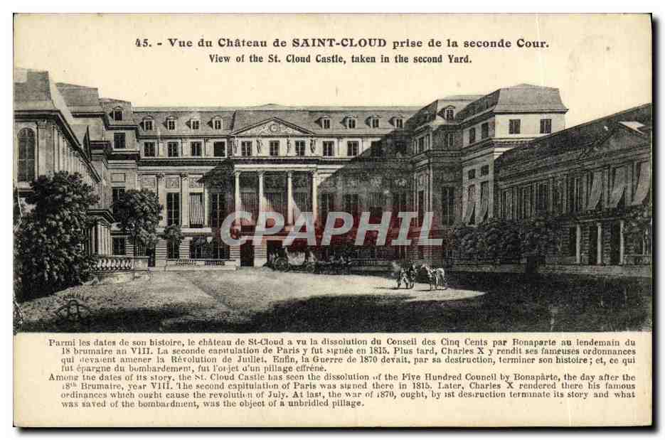CPA Parc De Saint Cloud Vue Du Chateau de Prise de la Seconde Cour