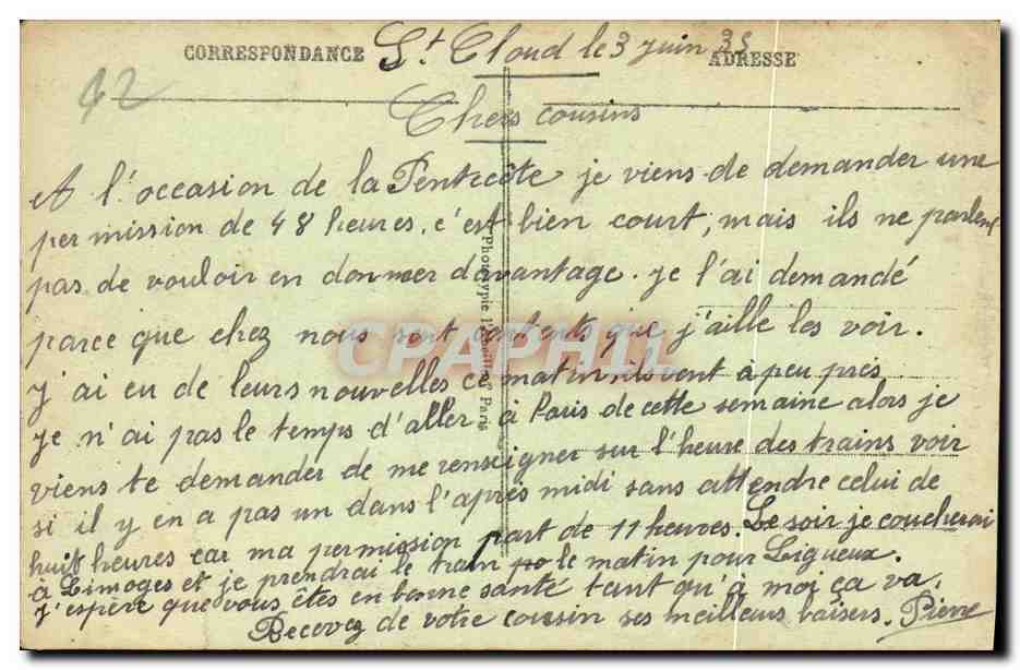 CPA Parc De Saint Cloud L Incendie du Chateu Par les Prussiens 13 octobre 1870 Militaria — Back
