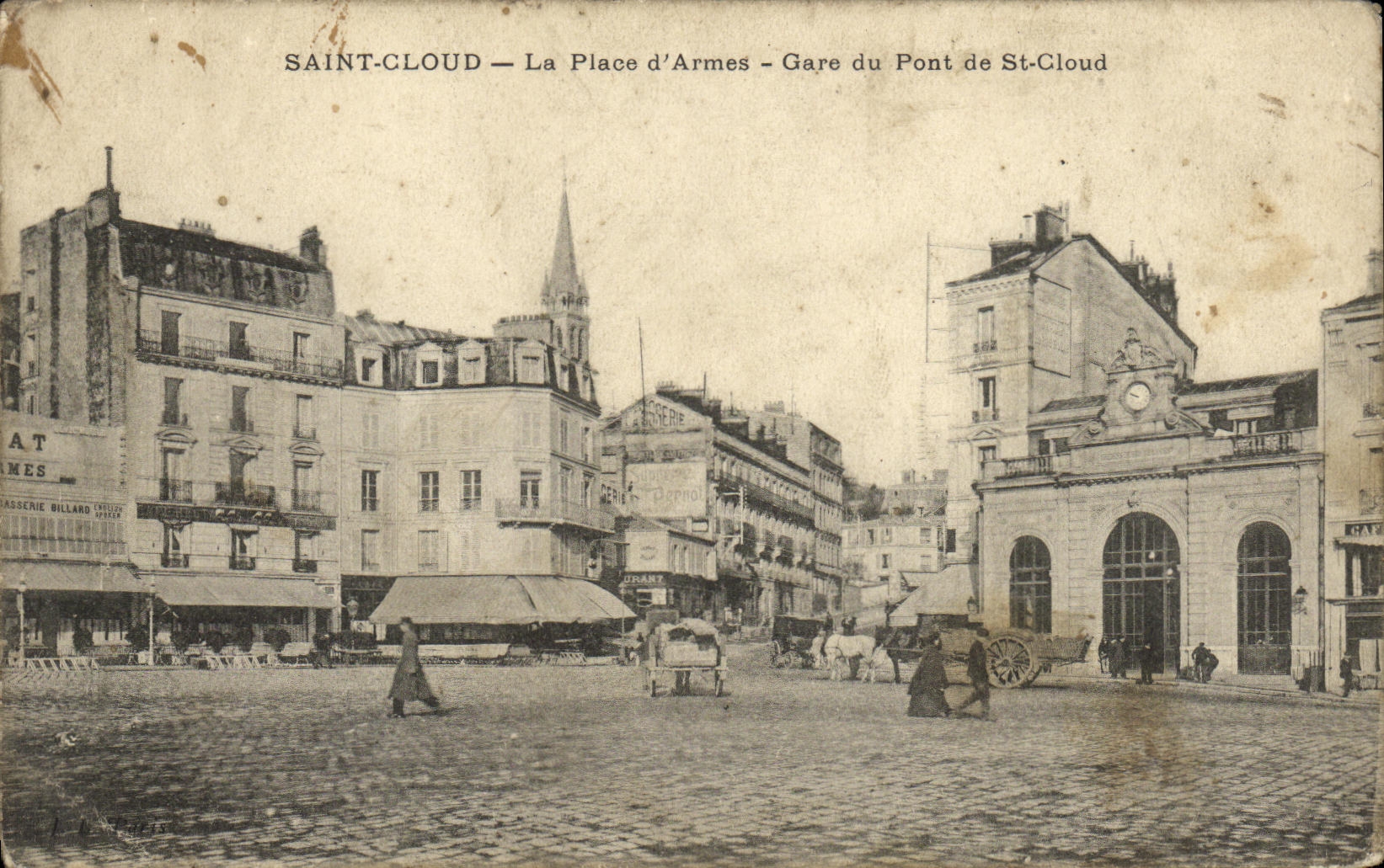 CPA Parc de Saint Cloud La Place d armes Gare Du Pont de St Cloud