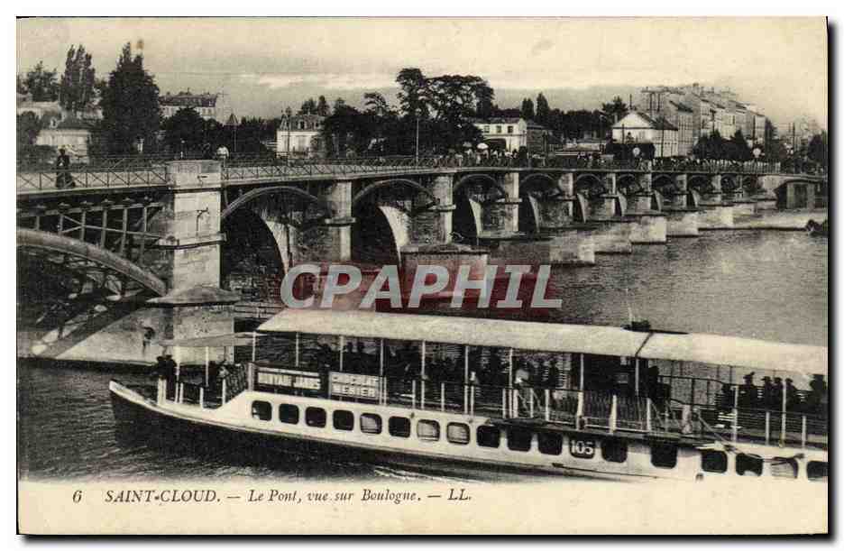 CPA Parc de Saint Cloud Le Pont Vue Sur Boulogne Peniche 