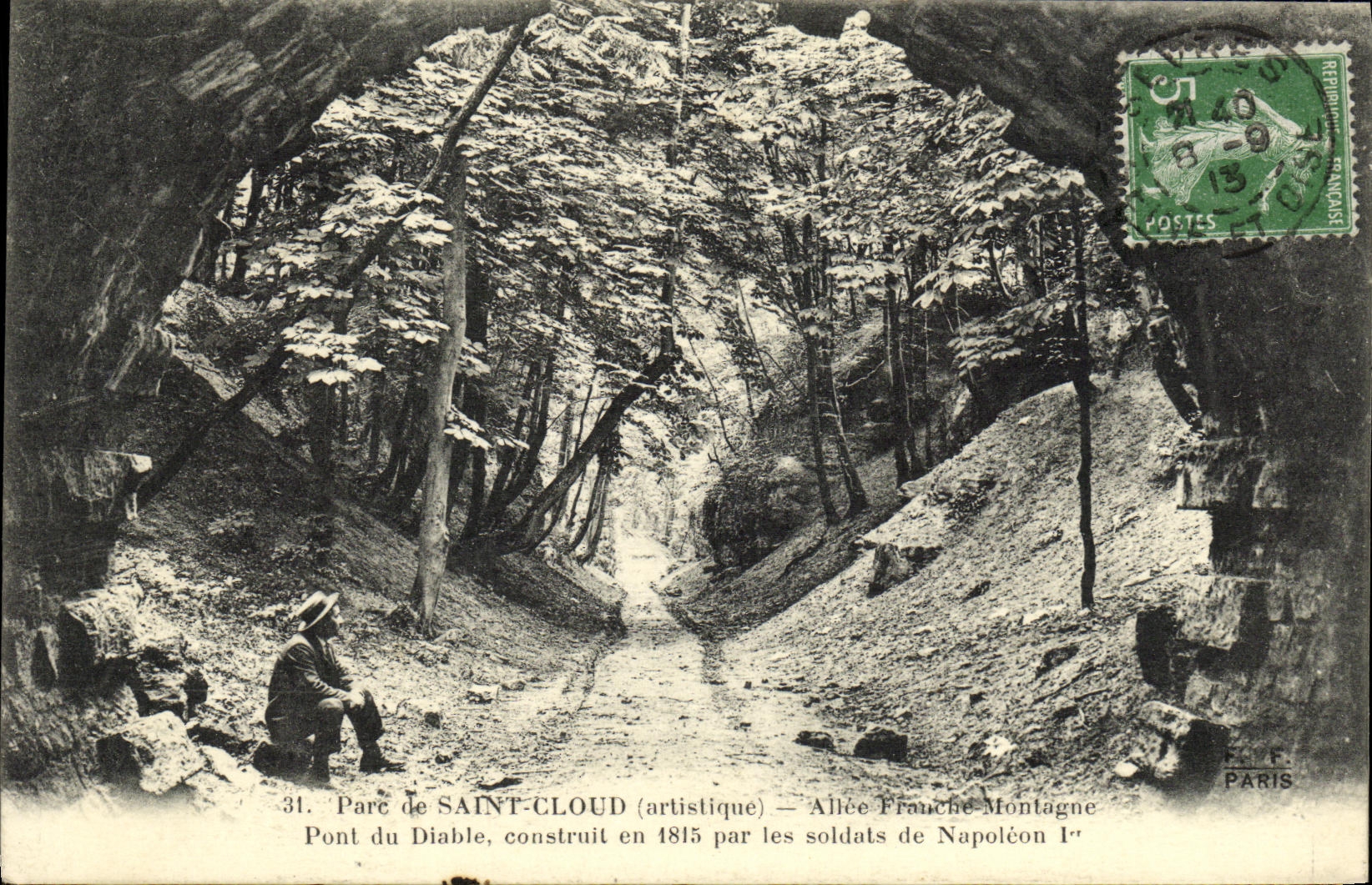CPA Parc de Saint Cloud Allee Franche Montagne Pont du diable 