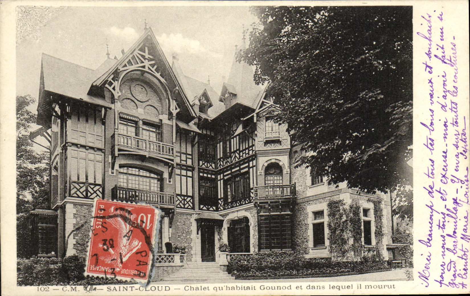Saint-Cloud — Chalet, in dem Gounod lebte und starb — C.M. 102