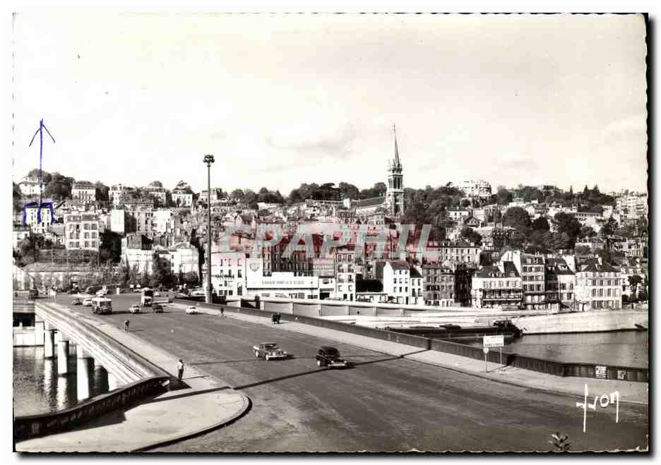 CPM Saint Cloud Le Pont et Vue Generale de St Cloud Station essence BP