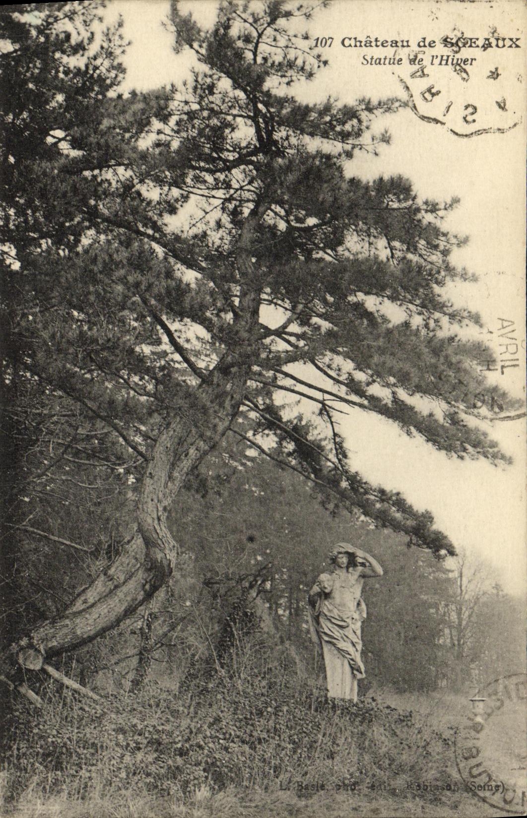 CPA Sceaux Chateau Statue de l hiver