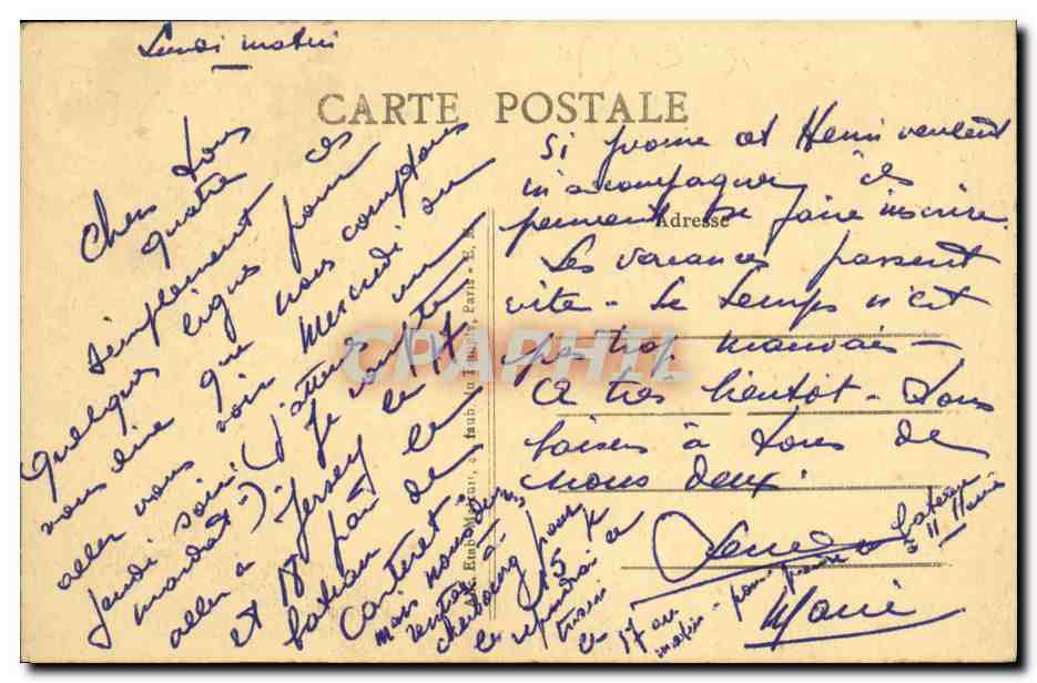 CPA Sceaux Un Coin du Parc — Rückseite