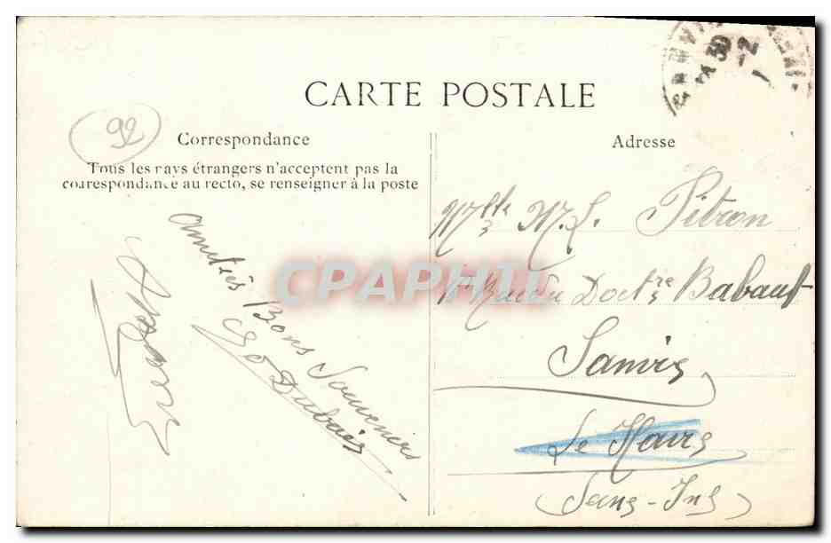 CPA Sevres Place du Parc et Rue Troyon — Rückseite