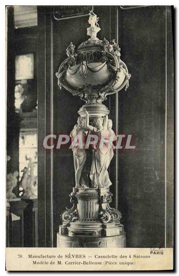 CPA Sevres Manufacture de Cassolette des 4 saisons Modele de M Carrier Bellevue 