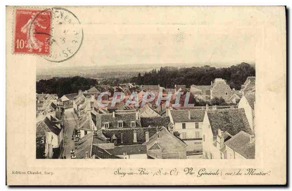 CPA Sucy en Brie Vue generale Rue du Moutier