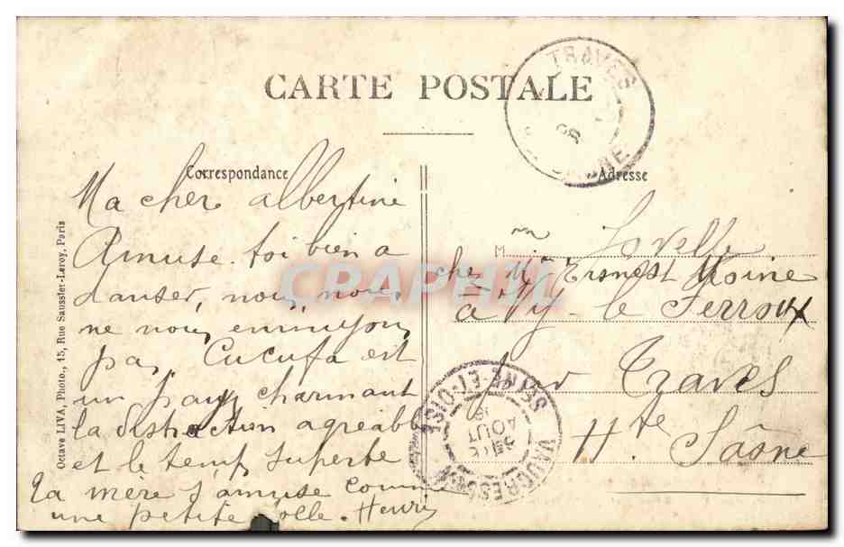 CPA Vaucresson Rend Point du Centre Allee du Butard Avenue Thery et allee Saint Gilles — Rückseite