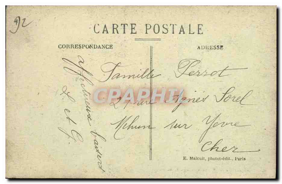 CPA Ville d Avray Route Circulaire Aulour du Lac — Rückseite