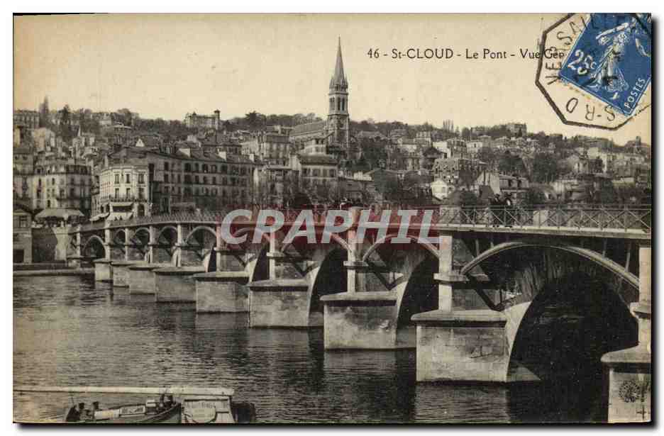 CPA Saint Cloud Le Pont Vue generale
